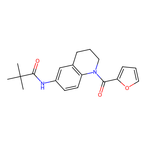 N-(1-(furan-2-carbonyl)-1,2,3,4-tetrahydroquinolin-6-yl)pivalamide structure