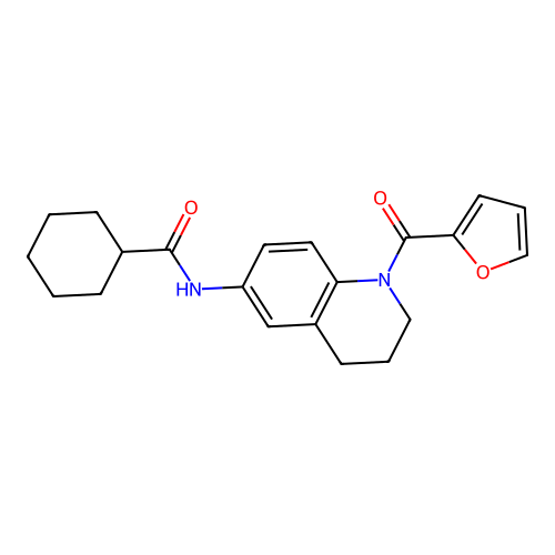 N-[1-(furan-2-carbonyl)-1,2,3,4-tetrahydroquinolin-6-yl]cyclohexanecarboxamide structure