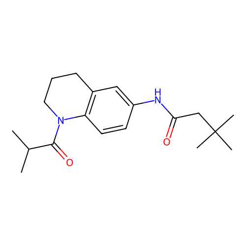 N-(1-isobutyryl-1,2,3,4-tetrahydroquinolin-6-yl)-3,3-dimethylbutanamide structure