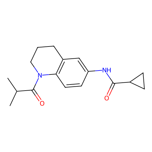 N-(1-isobutyryl-1,2,3,4-tetrahydroquinolin-6-yl)cyclopropanecarboxamide structure