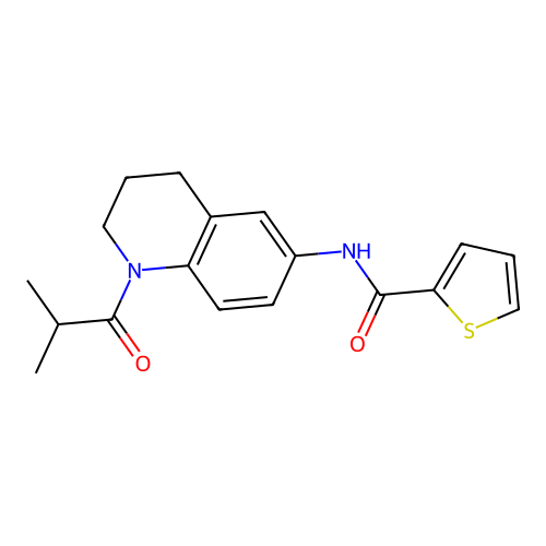 N-(1-isobutyryl-1,2,3,4-tetrahydroquinolin-6-yl)thiophene-2-carboxamide structure
