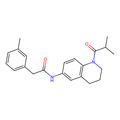 N-(1-isobutyryl-1,2,3,4-tetrahydroquinolin-6-yl)-2-(m-tolyl)acetamide structure