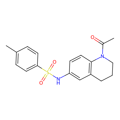 N-(1-acetyl-3,4-dihydro-2H-quinolin-6-yl)-4-methylbenzenesulfonamide structure