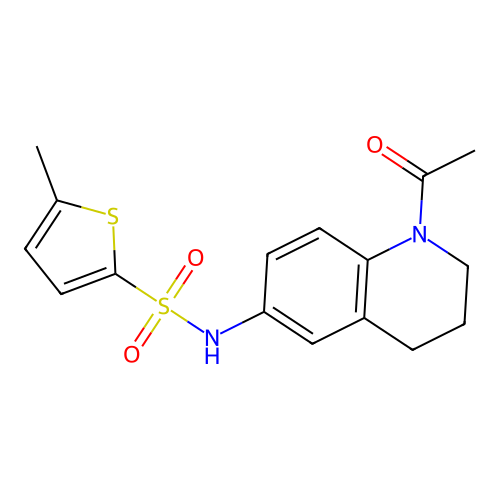 N-(1-acetyl-1,2,3,4-tetrahydroquinolin-6-yl)-5-methylthiophene-2-sulfonamide structure