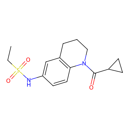 N-(1-(cyclopropanecarbonyl)-1,2,3,4-tetrahydroquinolin-6-yl)ethanesulfonamide structure