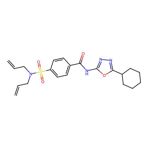 N-(5-cyclohexyl-1,3,4-oxadiazol-2-yl)-4-(N,N-diallylsulfamoyl)benzamide structure