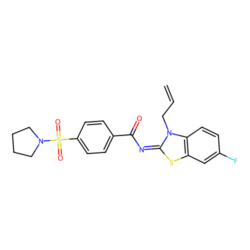 (Z)-N-(3-allyl-6-fluorobenzo[d]thiazol-2(3H)-ylidene)-4-(pyrrolidin-1-ylsulfonyl)benzamide structure