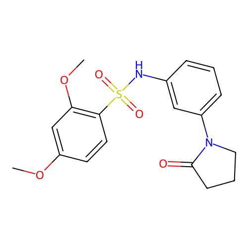 2,4-dimethoxy-N-(3-(2-oxopyrrolidin-1-yl)phenyl)benzenesulfonamide structure