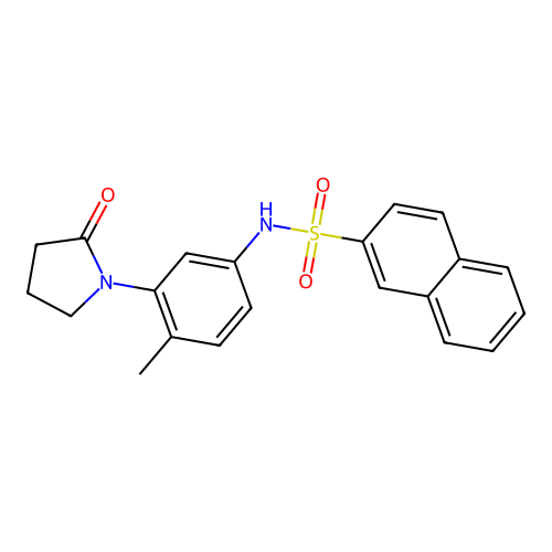 N-[4-methyl-3-(2-oxopyrrolidin-1-yl)phenyl]naphthalene-2-sulfonamide structure