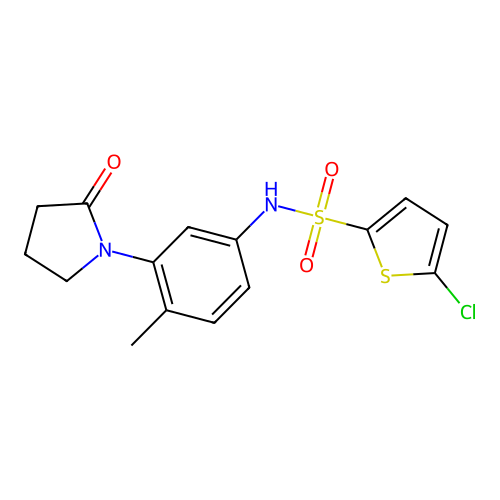 5-chloro-N-[4-methyl-3-(2-oxopyrrolidin-1-yl)phenyl]thiophene-2-sulfonamide structure