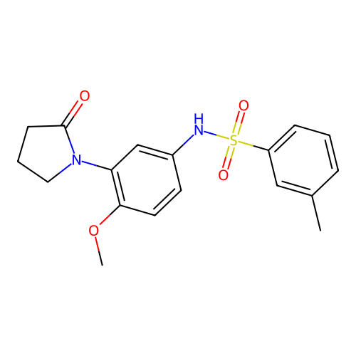 N-(4-methoxy-3-(2-oxopyrrolidin-1-yl)phenyl)-3-methylbenzenesulfonamide structure