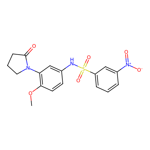 N-(4-methoxy-3-(2-oxopyrrolidin-1-yl)phenyl)-3-nitrobenzenesulfonamide structure