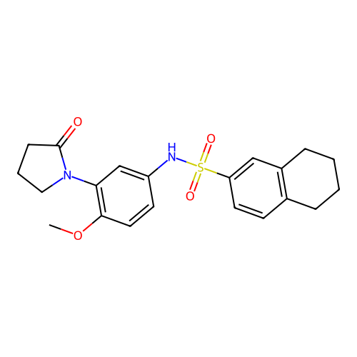 N-[4-methoxy-3-(2-oxopyrrolidin-1-yl)phenyl]-5,6,7,8-tetrahydronaphthalene-2-sulfonamide structure