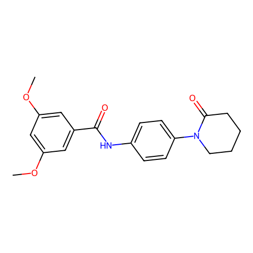 3,5-dimethoxy-N-[4-(2-oxopiperidin-1-yl)phenyl]benzamide structure