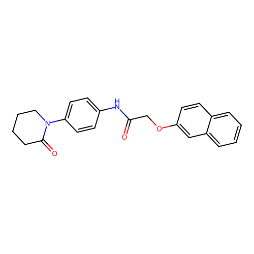 2-(naphthalen-2-yloxy)-N-[4-(2-oxopiperidin-1-yl)phenyl]acetamide structure