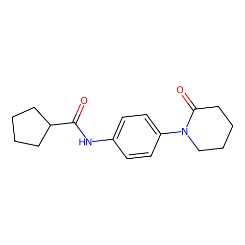 N-[4-(2-oxopiperidin-1-yl)phenyl]cyclopentanecarboxamide structure