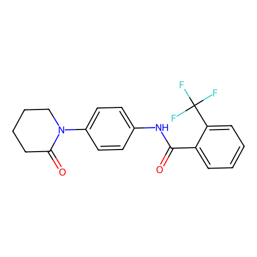 N-[4-(2-oxopiperidin-1-yl)phenyl]-2-(trifluoromethyl)benzamide structure