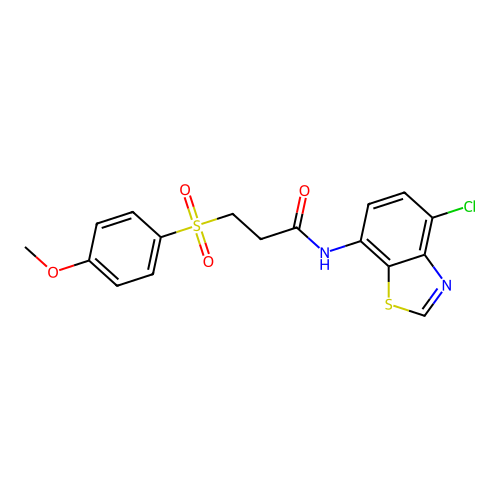 N-(4-chlorobenzo[d]thiazol-7-yl)-3-((4-methoxyphenyl)sulfonyl)propanamide structure