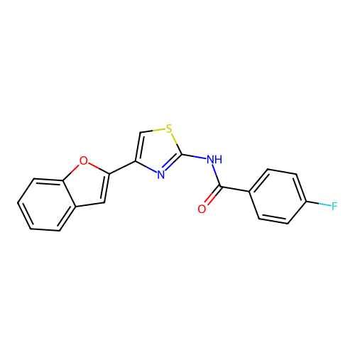 N-[4-(1-benzofuran-2-yl)-1,3-thiazol-2-yl]-4-fluorobenzamide structure