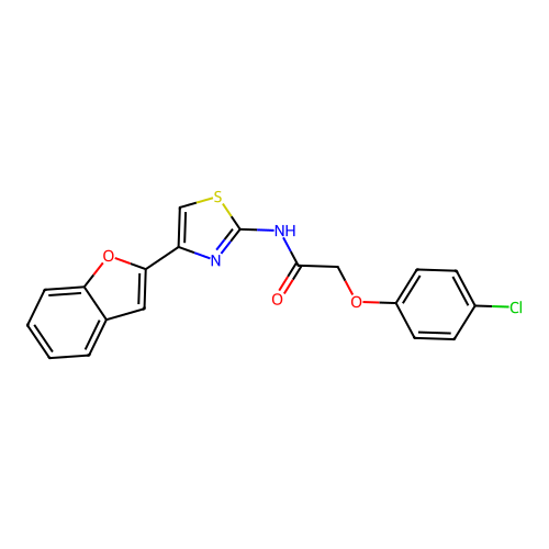 N-[4-(1-benzofuran-2-yl)-1,3-thiazol-2-yl]-2-(4-chlorophenoxy)acetamide structure