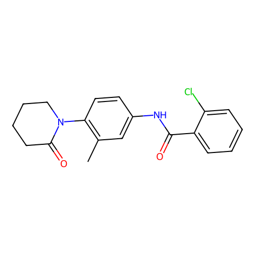 2-chloro-N-[3-methyl-4-(2-oxopiperidin-1-yl)phenyl]benzamide structure