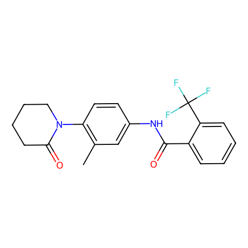 N-[3-methyl-4-(2-oxopiperidin-1-yl)phenyl]-2-(trifluoromethyl)benzamide structure