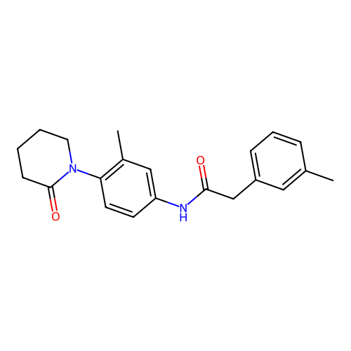 N-[3-methyl-4-(2-oxopiperidin-1-yl)phenyl]-2-(3-methylphenyl)acetamide structure