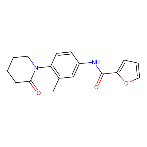 N-[3-methyl-4-(2-oxopiperidin-1-yl)phenyl]furan-2-carboxamide structure