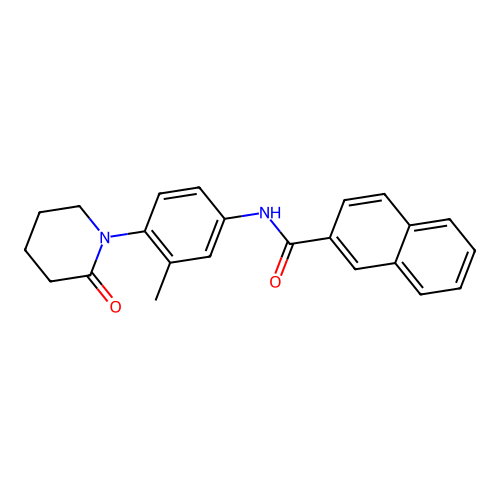 N-[3-methyl-4-(2-oxopiperidin-1-yl)phenyl]naphthalene-2-carboxamide structure
