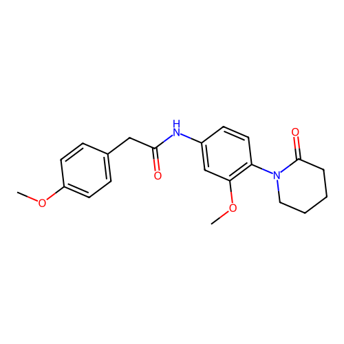 N-[3-methoxy-4-(2-oxopiperidin-1-yl)phenyl]-2-(4-methoxyphenyl)acetamide structure