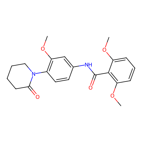 2,6-dimethoxy-N-[3-methoxy-4-(2-oxopiperidin-1-yl)phenyl]benzamide structure