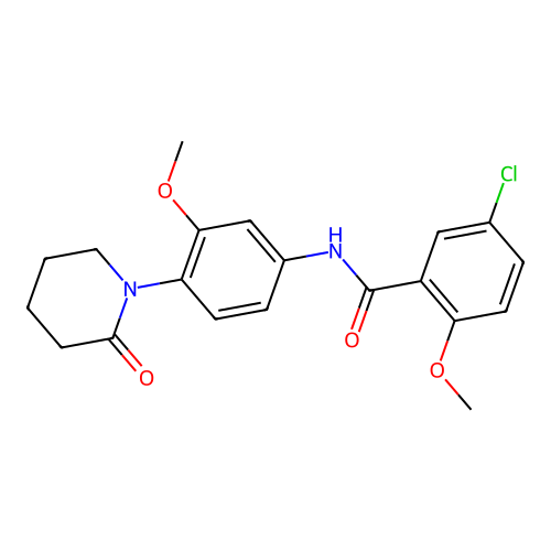 5-chloro-2-methoxy-N-[3-methoxy-4-(2-oxopiperidin-1-yl)phenyl]benzamide structure