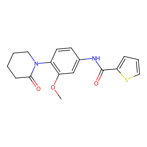 N-[3-methoxy-4-(2-oxopiperidin-1-yl)phenyl]thiophene-2-carboxamide structure