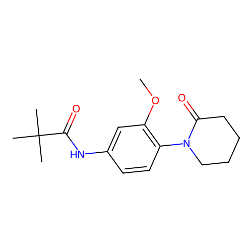 N-[3-methoxy-4-(2-oxopiperidin-1-yl)phenyl]-2,2-dimethylpropanamide structure