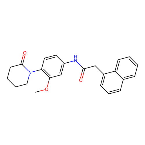 N-[3-methoxy-4-(2-oxopiperidin-1-yl)phenyl]-2-naphthalen-1-ylacetamide structure