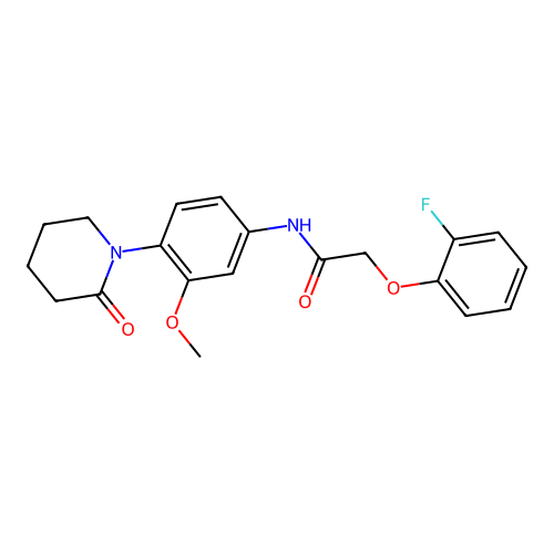2-(2-fluorophenoxy)-N-[3-methoxy-4-(2-oxopiperidin-1-yl)phenyl]acetamide structure
