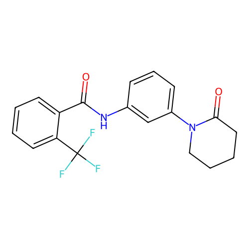 N-[3-(2-oxopiperidin-1-yl)phenyl]-2-(trifluoromethyl)benzamide structure