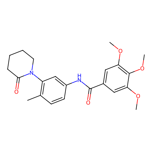 3,4,5-trimethoxy-N-[4-methyl-3-(2-oxopiperidin-1-yl)phenyl]benzamide structure