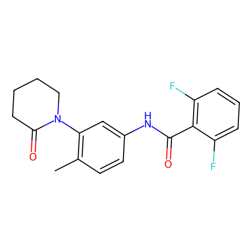 2,6-difluoro-N-[4-methyl-3-(2-oxopiperidin-1-yl)phenyl]benzamide structure