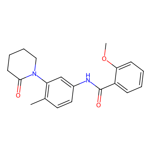 2-methoxy-N-[4-methyl-3-(2-oxopiperidin-1-yl)phenyl]benzamide structure