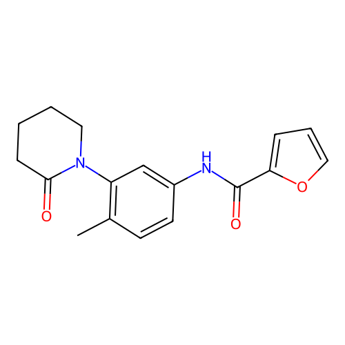 N-[4-methyl-3-(2-oxopiperidin-1-yl)phenyl]furan-2-carboxamide structure