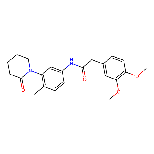 2-(3,4-dimethoxyphenyl)-N-[4-methyl-3-(2-oxopiperidin-1-yl)phenyl]acetamide structure