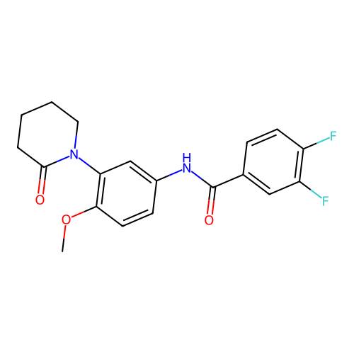 3,4-difluoro-N-[4-methoxy-3-(2-oxopiperidin-1-yl)phenyl]benzamide structure