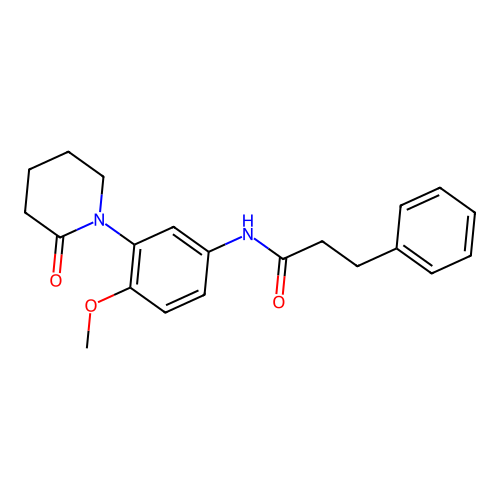 N-[4-methoxy-3-(2-oxopiperidin-1-yl)phenyl]-3-phenylpropanamide structure