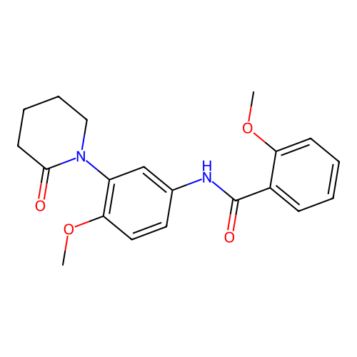 2-methoxy-N-[4-methoxy-3-(2-oxopiperidin-1-yl)phenyl]benzamide structure