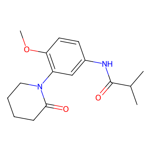 N-(4-methoxy-3-(2-oxopiperidin-1-yl)phenyl)isobutyramide structure