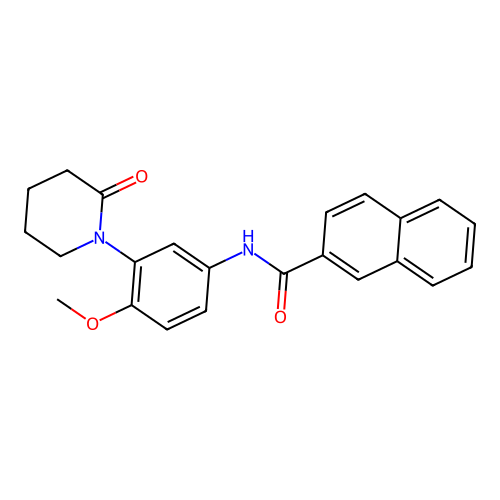 N-[4-methoxy-3-(2-oxopiperidin-1-yl)phenyl]naphthalene-2-carboxamide structure