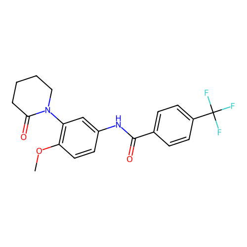 N-[4-methoxy-3-(2-oxopiperidin-1-yl)phenyl]-4-(trifluoromethyl)benzamide structure