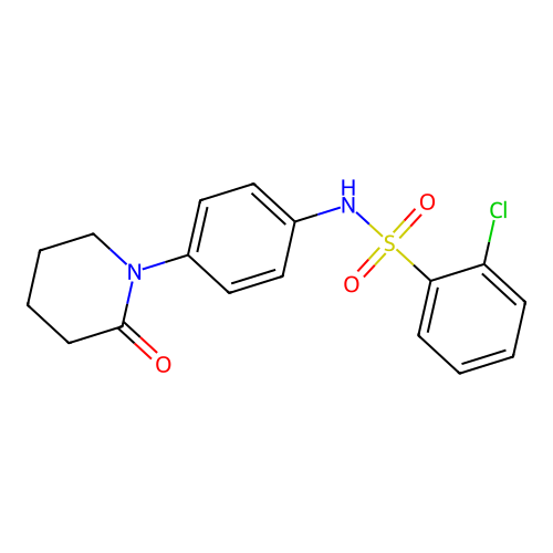2-chloro-N-(4-(2-oxopiperidin-1-yl)phenyl)benzenesulfonamide structure