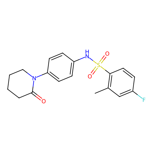 4-fluoro-2-methyl-N-(4-(2-oxopiperidin-1-yl)phenyl)benzenesulfonamide structure